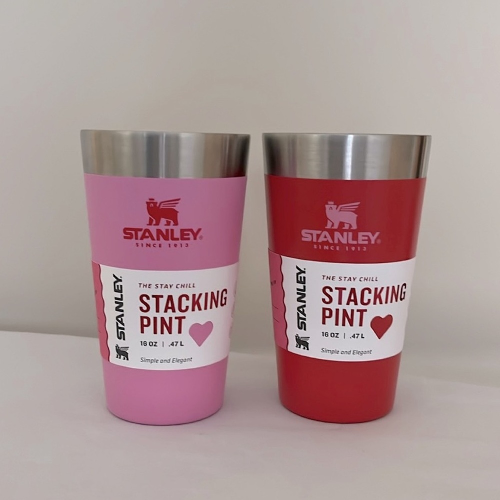 NWT New Valentine's Day Release! STANLEY Stainless Steel Stacking Pints 16oz